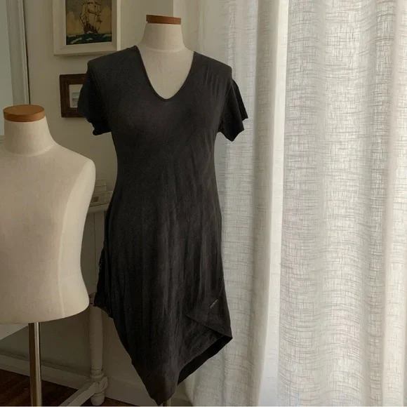 Costume National Gray Dress Tunic Asymmetrical Shredded - Picture 1 of 8